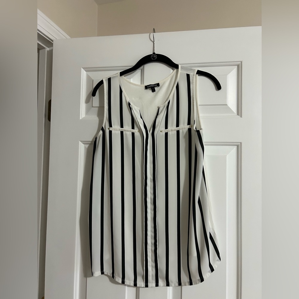Black and white dress tank top